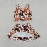 GSD3613  baby girl clothes state print toddler girl yoga skirt outfit