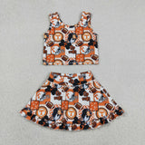 GSD3613  baby girl clothes state print toddler girl yoga skirt outfit