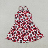 GSD3633  toddler clothes state camo print girl yoga summer dress