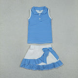 GSD3661   toddler clothes blue print girl yoga summer set