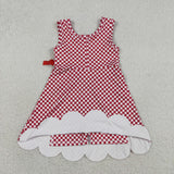 GSD3669   toddler clothes red gingham print girl yoga summer dress