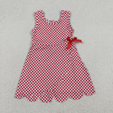 GSD3669   toddler clothes red gingham print girl yoga summer dress