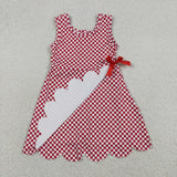 GSD3669   toddler clothes red gingham print girl yoga summer dress