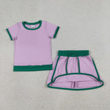 GSD3672   baby girl clothes pink print toddler girl yoga skirt outfit