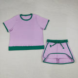 GSD3675  adult pajamas pink print adult women yoga summer set