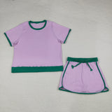 RTS Matching toddler clothes purple print clothing  mommy kids summer clothes-2026.4.14
