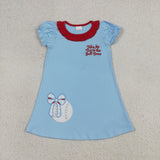 RTS Matching kids clothing embroidery baseball print clothing baby girl summer clothing-2026.4.8
