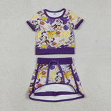 RTS Matching  toddler clothes state print set girls summer yoga clothing-2026.4.22
