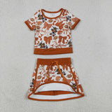 GSD3697   baby girl clothes state print toddler girl yoga skirt outfit