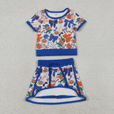 GSD3698  baby girl clothes state print toddler girl yoga skirt outfit