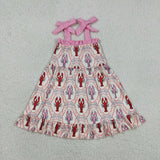RTS  Matching clothing kids floral print crayfish print baby girl summer clothing-2026.4.24