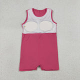 GSD3740   toddler clothes pink print girl yoga summer dress