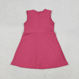 GSD3740   toddler clothes pink print girl yoga summer dress