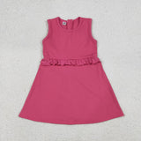 GSD3740   toddler clothes pink print girl yoga summer dress