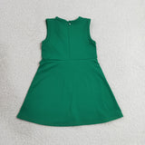 GSD3742   toddler clothes green print girl yoga summer dress