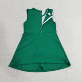 GSD3742   toddler clothes green print girl yoga summer dress