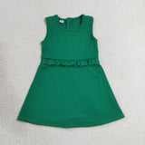 GSD3742   toddler clothes green print girl yoga summer dress