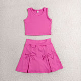 GSD3758  toddler clothes pink print girl yoga summer dress