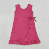 GSD3766  toddler clothes pink print girl yoga summer dress