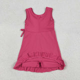 GSD3766  toddler clothes pink print girl yoga summer dress