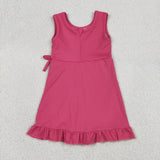 GSD3766  toddler clothes pink print girl yoga summer dress