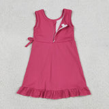 GSD3766  toddler clothes pink print girl yoga summer dress