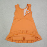 GSD3767   toddler clothes orange print girl yoga summer dress