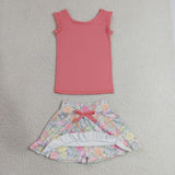 GSD3772   toddler clothes floral print girl yoga summer dress
