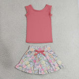 RTS Matching  toddler clothes solid color print set girls summer yoga clothing-2026.7.7