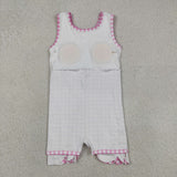 GSD3779 toddler clothes pink gingham print girl yoga summer dress
