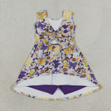 GSD3801   toddler clothes state print girl yoga summer dress