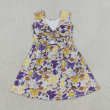 GSD3801   toddler clothes state print girl yoga summer dress