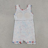 GSD3809   toddler clothes bows print girl 4th of July yoga summer dress