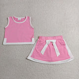 GSD3829  toddler clothes pink print girl summer dress set