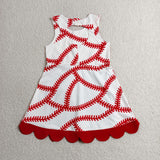 GSD3833 toddler clothes baseball print girl yoga summer dress