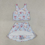 GSD3835   toddler clothes baseball print girl summer yoga set