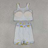 GSD3836   toddler clothes softball print girl summer yoga set