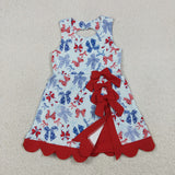 RTS Matching clothing kids bows print clothing girl 4th of July summer yoga dress-2026.5.20