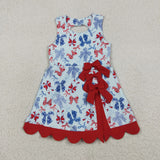 RTS Matching clothing kids bows print clothing girl 4th of July summer yoga dress-2026.5.20