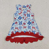 RTS Matching clothing kids bows print clothing girl 4th of July summer yoga dress-2026.5.20