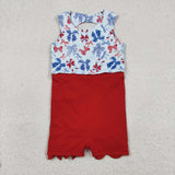 GSD3875   toddler clothes bows print girl 4th of July yoga summer dress