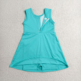 GSD3876  toddler clothes green print girl yoga summer dress
