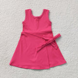 GSD3878  toddler clothes pink print girl yoga summer dress