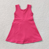 GSD3878  toddler clothes pink print girl yoga summer dress