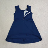 GSD3880   toddler clothes navy blue print girl yoga summer dress