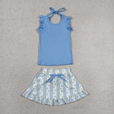GSD3906  toddler clothes floral print girl summer yoga set