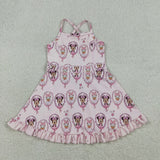 GSD3915   toddler clothes cartoon print girl yoga summer dress