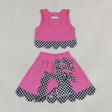 GSD3926   toddler clothes pink print girl yoga summer set