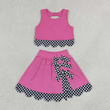 GSD3926   toddler clothes pink print girl yoga summer set