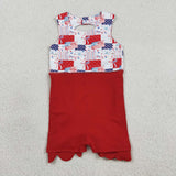 GSD3945  toddler clothes flag print girl 4th of July yoga summer dress